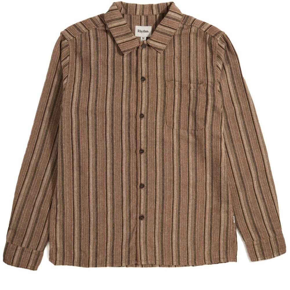Rhythm Striped Long Sleeve Flannel Cedar
